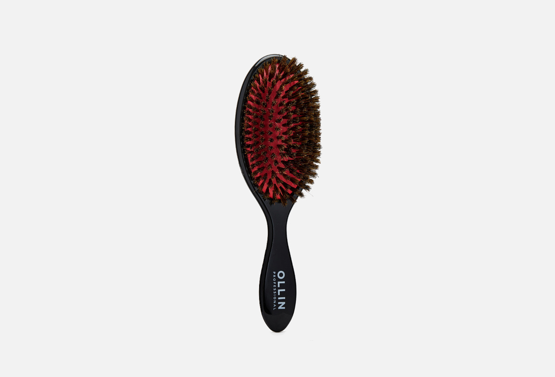 цена Щётка массажная с натуральной щетиной для волос OLLIN PROFESSIONAL Elegant massage brush natural bristles, medium 1 шт