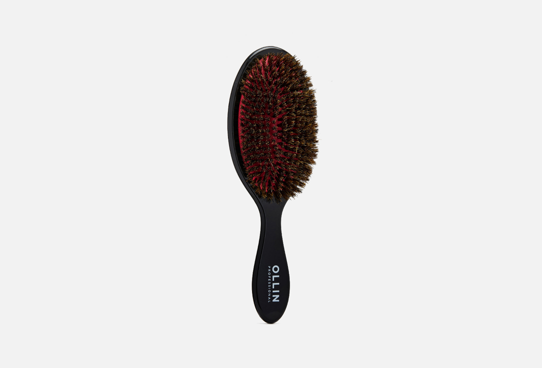 цена Щётка массажная с натуральной щетиной для волос OLLIN PROFESSIONAL Elegant massage brush natural bristles, large 1 шт