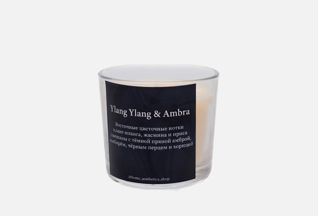 

Аромасвеча с хлопковым фитилем HOME AESTHETICS, Белый, Ylang Ylang & Ambra 100 мл