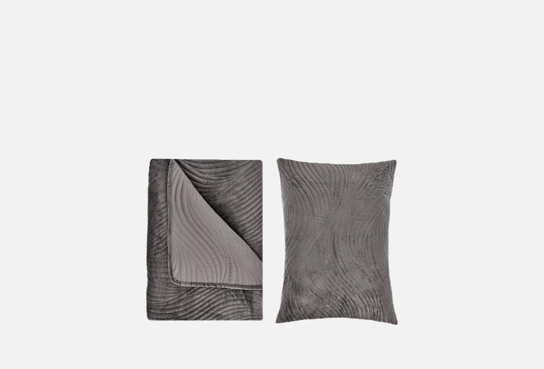 Изображение товара Покрывало с наволочками Sofi De MarkO Жизель Антрацит, 240х260