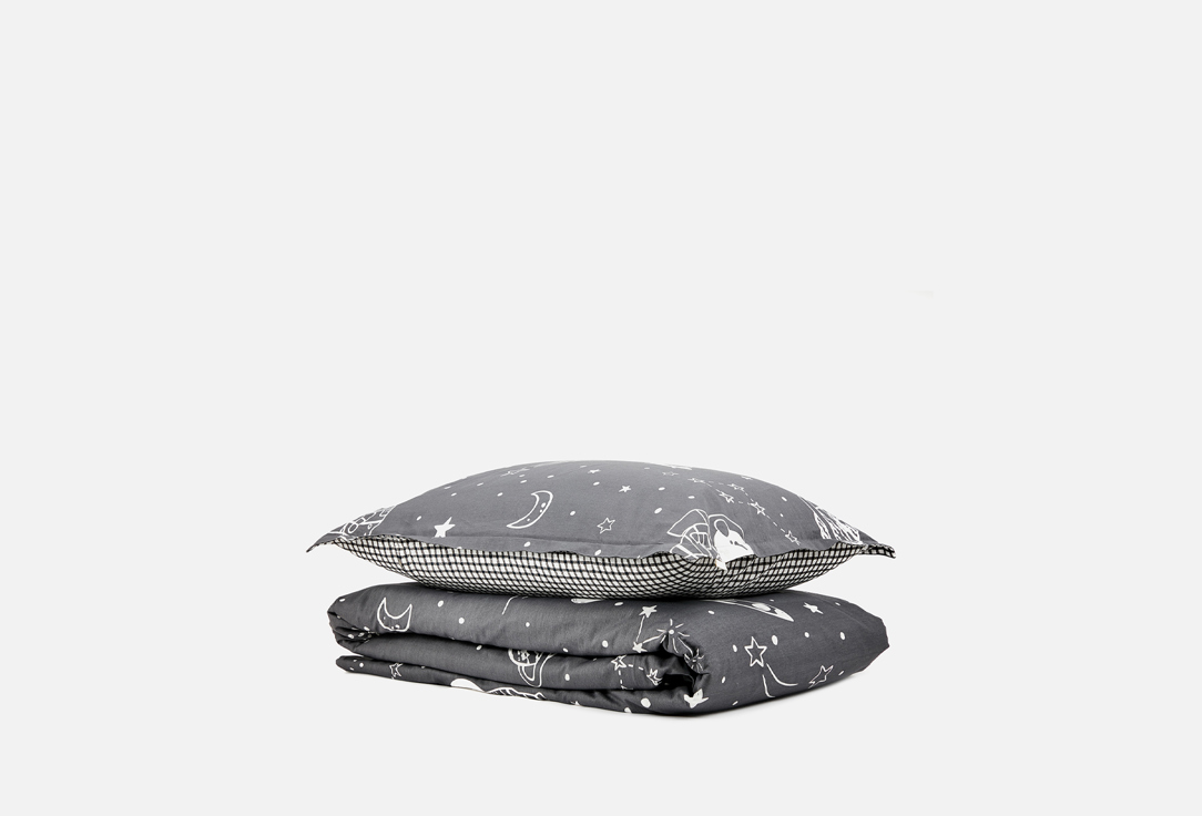 цена Детский комплект постельного белья SOFI DE MARKO Космонавт, черный, полутороспальный