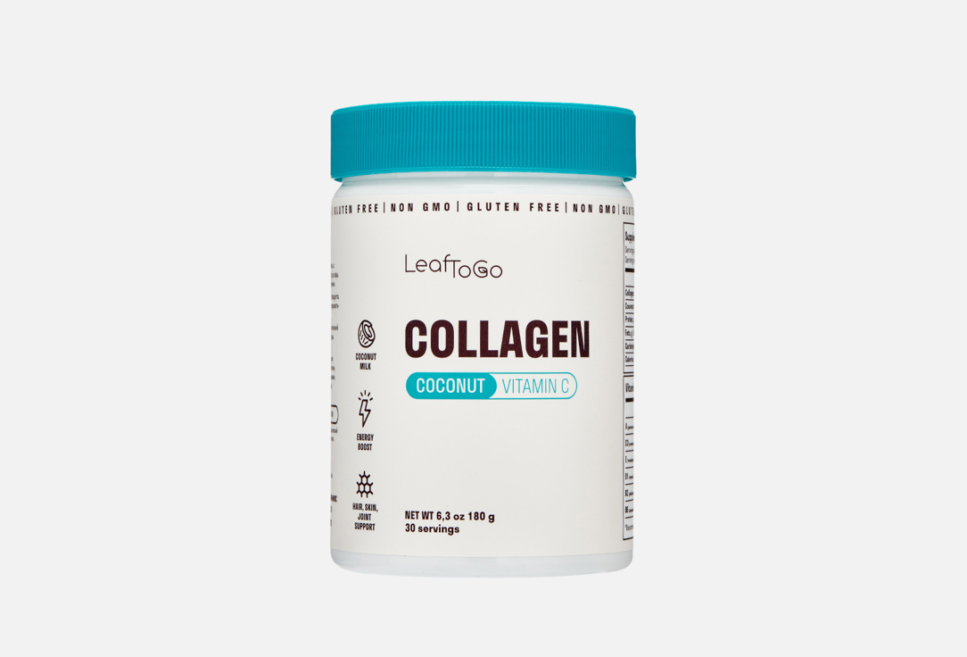 Сollagen + vitamin C LeafToGo со вкусом кокоса растворимый 