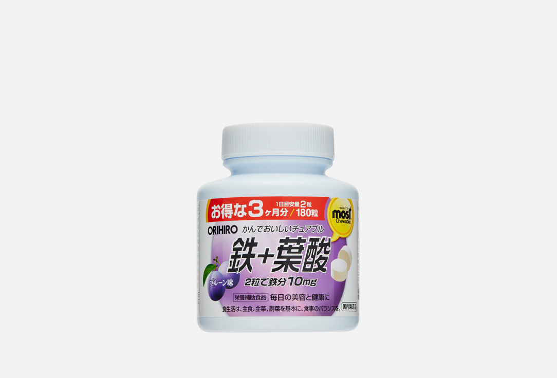 Биологически активная добавка ORIHIRO Железо 1000 мг 180 шт биологически активная добавка orihiro fucoidan 90 шт