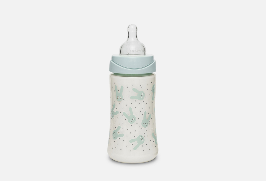 Бутылка SUAVINEX Hugge Baby - зеленый зайка с точками 270 мл