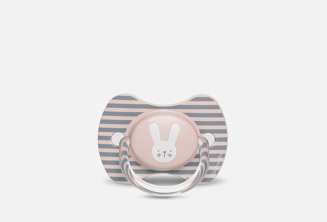Пустышка SUAVINEX Hugge Baby - розовый зайка 1 шт цена и фото