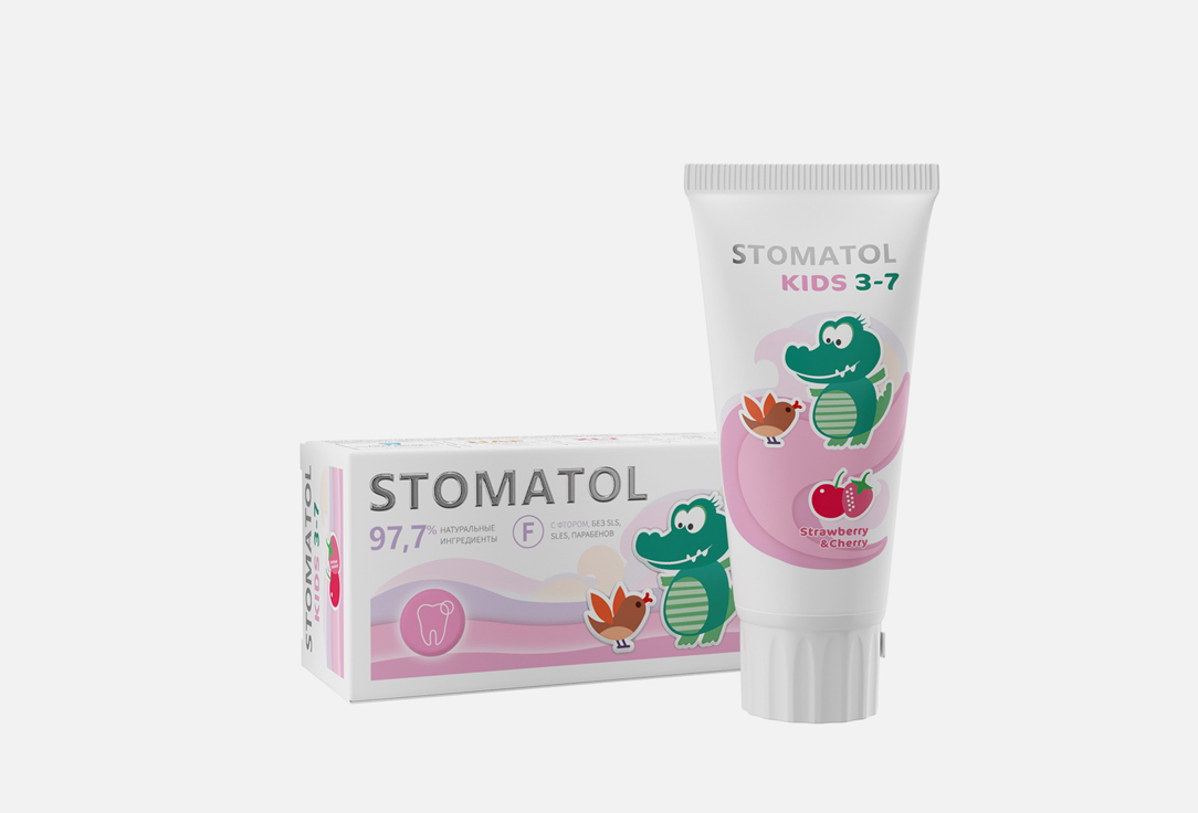 цена детская зубная паста STOMATOL Strawberry & cherry 50 мл
