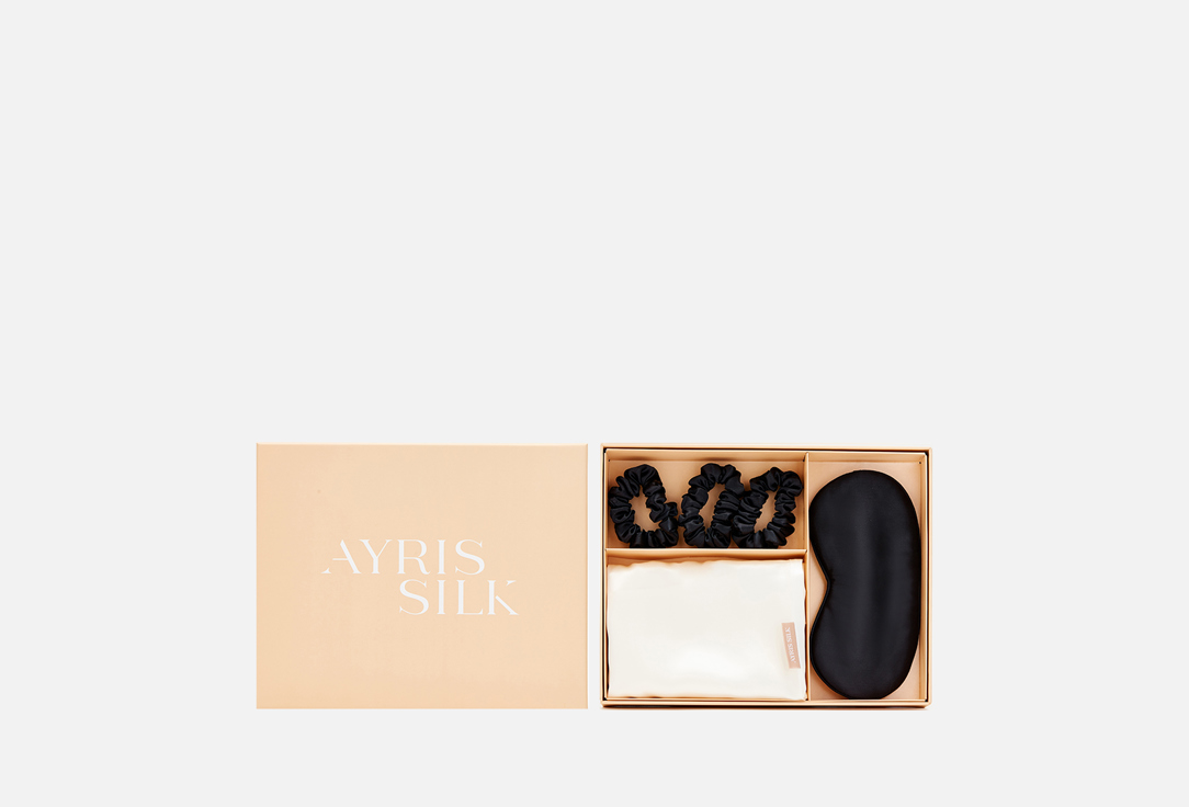 Подарочный шелковый набор AYRIS SILK чёрно-белый 