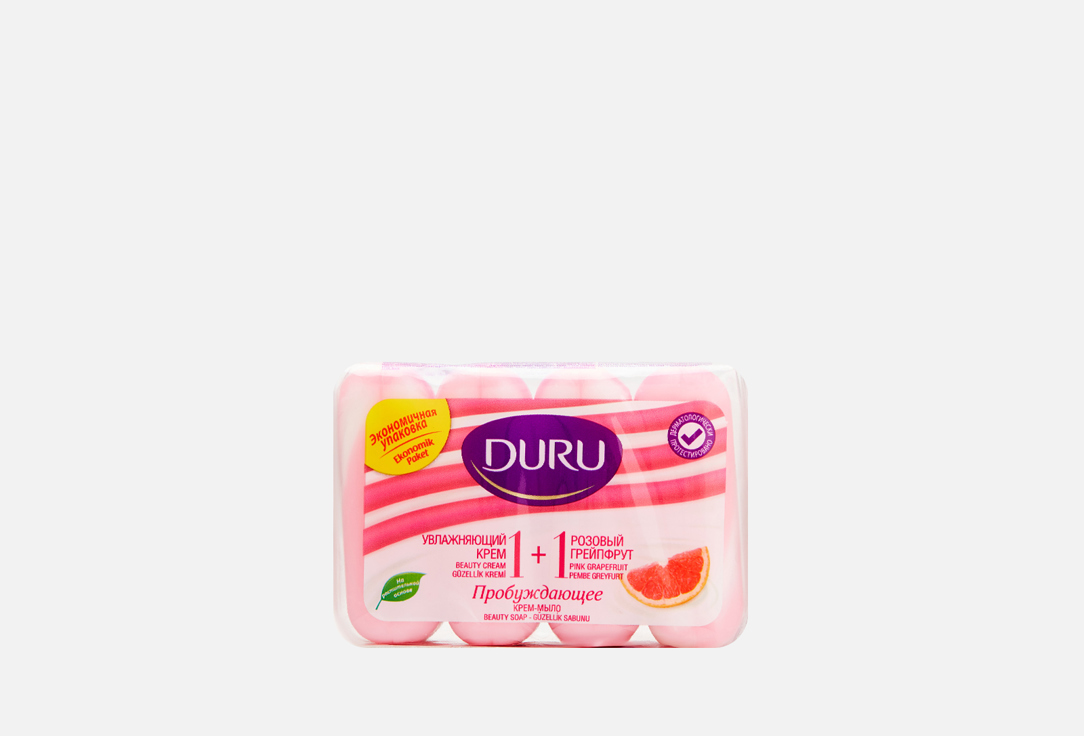 дуру duru крем мыло пробуждающее 1 1 увлажняющий крем и розовый грейпфрут 4х90 г Крем-мыло для рук DURU 1+1 Pink grapefruit 4 шт