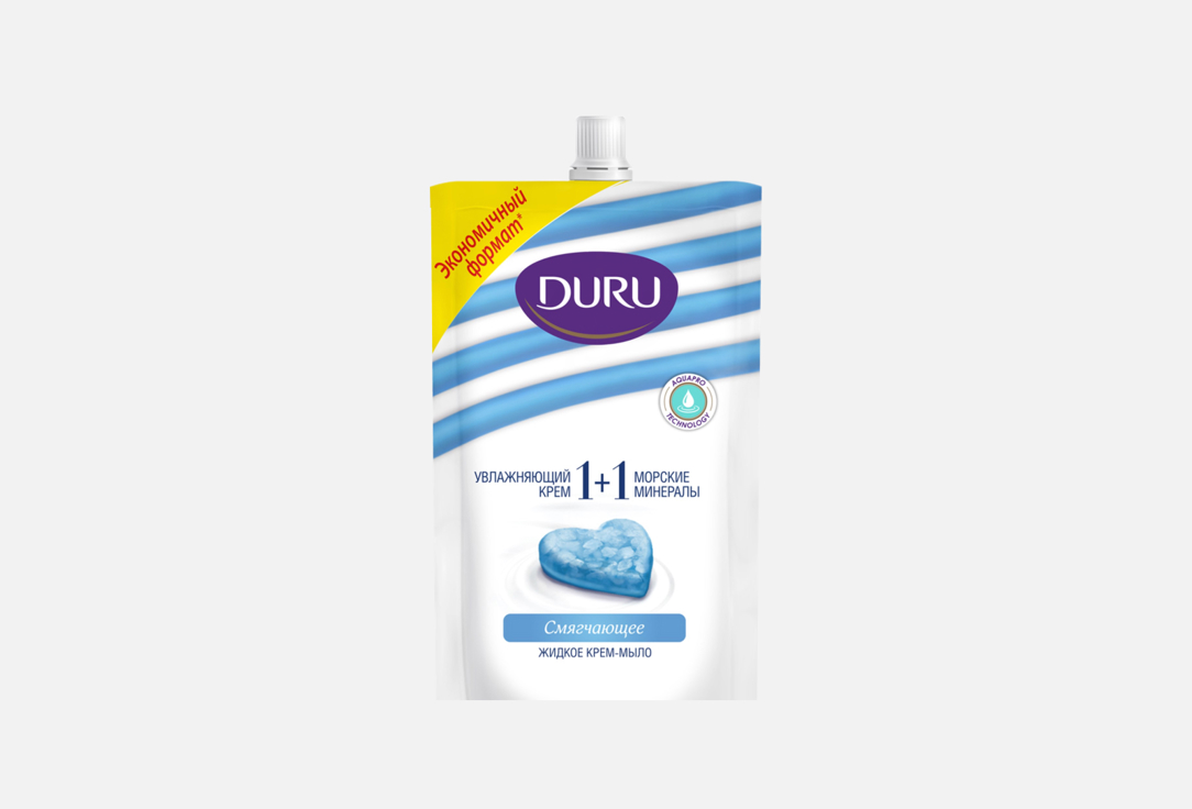 Жидкое мыло (сменный блок) DURU 1+1 морские минералы 450 мл мыло туалетное duru soft sensation 1 1 морские минералы эконом пак 4 80г