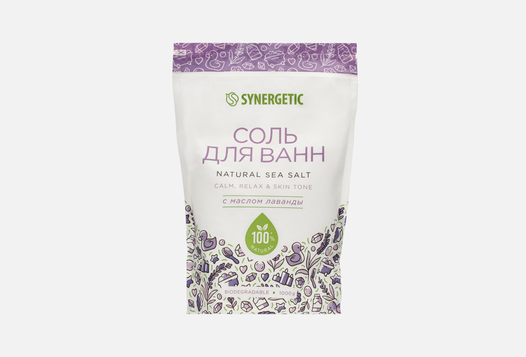 Изображение товара Соль для ванн Synergetic С маслом лаванды