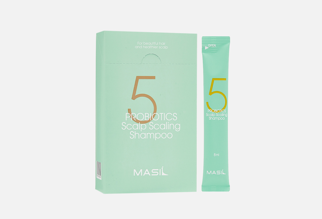 Шампунь для глубокого очищения кожи головы MASIL 5 PROBIOTICS SCALP SCALING SHAMPOO 8 шт masil шампунь для волос и кожи головы глубокоочищающий 5 probiotics scalp scaling shampoo 8 мл 3 шт