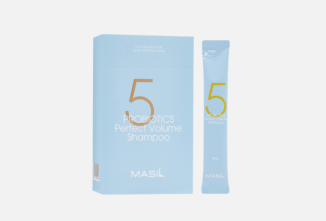Шампунь для увеличения объема волос с пробиотиками MASIL 5 PROBIOTICS PERFECT VOLUME SHAMPOO 8 шт укрепляющий шампунь для объема волос volume shampoo шампунь 50мл