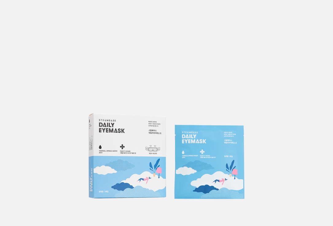 

Согревающая маска для глаз STEAMBASE, Daily Eye mask Fleecy Cloud 5 шт