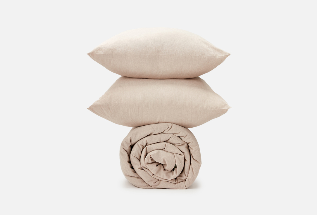 комплект постельного белья розовые розы 1 5 спальный Комплект постельного белья MORФEUS Melange Latte, 1.5-спальный