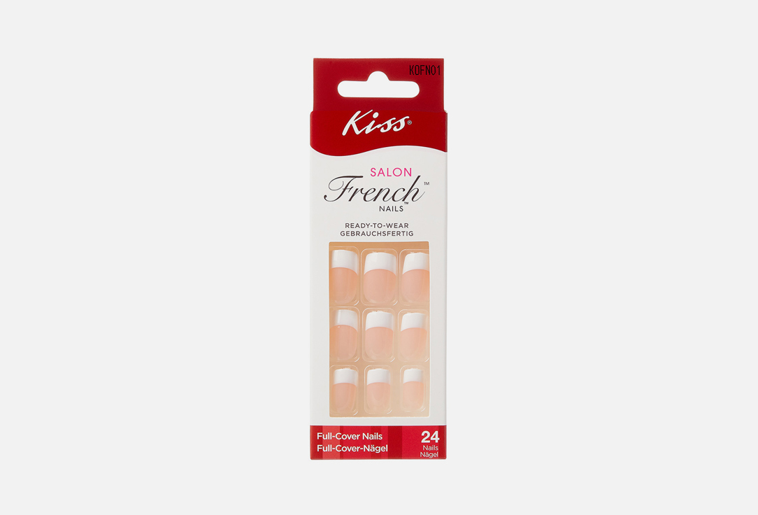 Набор накладных ногтей без клея KISS French classic 1 шт набор классик xinoxin