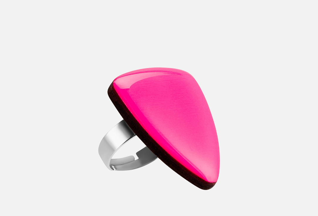 Изображение товара Кольцо 11YOU Wood fang фуксия - регулируемое из дерева с ювелирной смолой