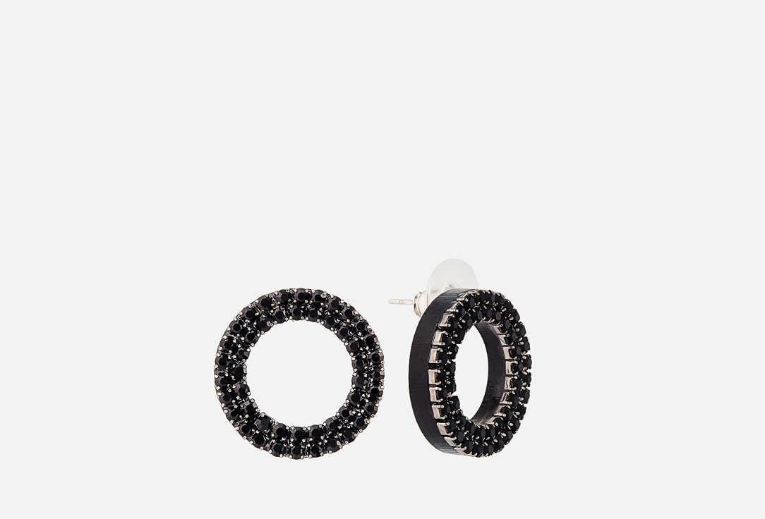 Серьги 11YOU Crystal Rings черные 2 шт цена и фото