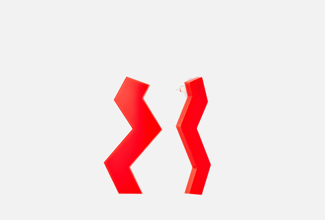 

Серьги 11YOU, Minimalism красные Зигзаги 2 шт