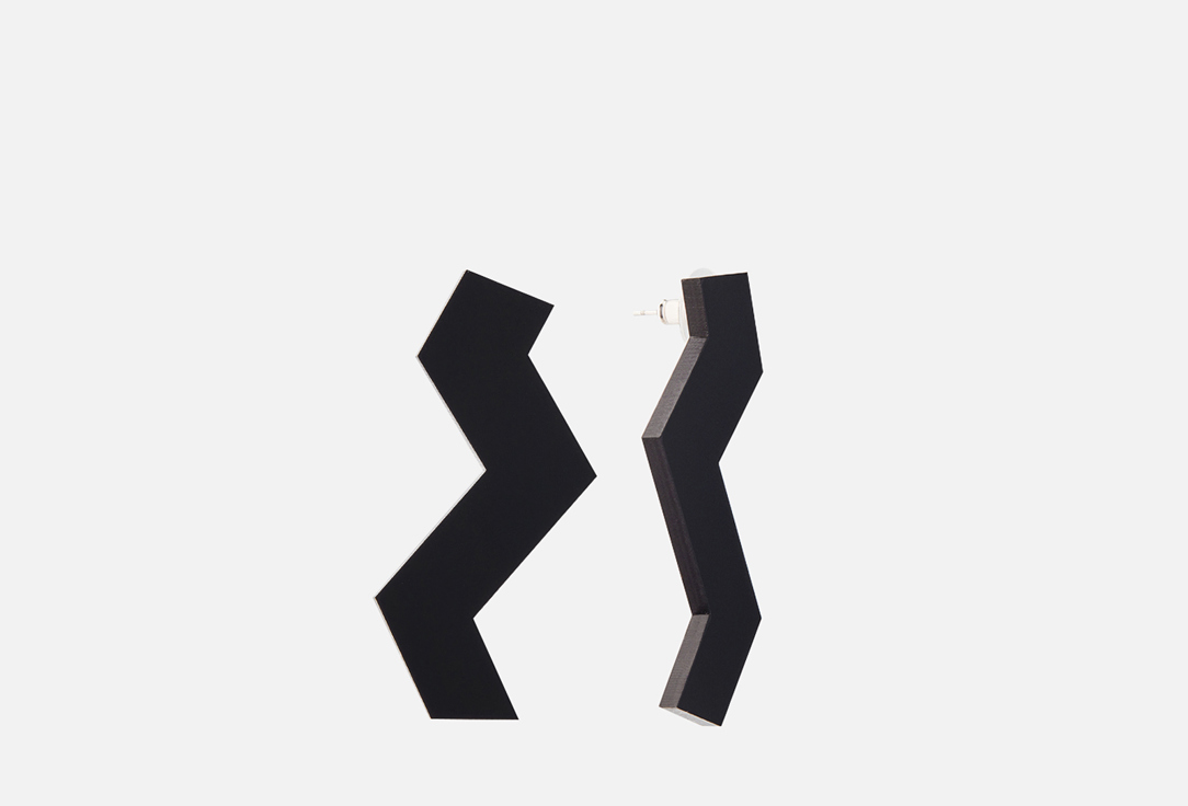 

Серьги 11YOU, Minimalism черные Зигзаги 2 шт