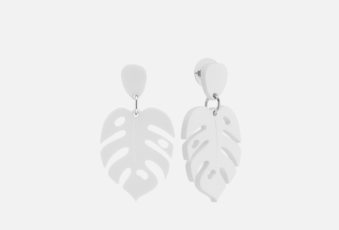 

Серьги 11YOU, Minimalism белые Монстеры mini 2 шт