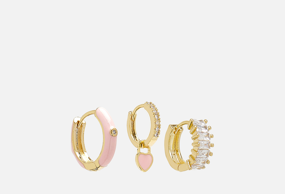 

Серьги PABUR, PINK 3 шт