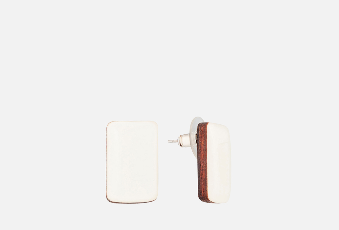 

Серьги 11YOU, Wood Bloom белые mini 2 шт