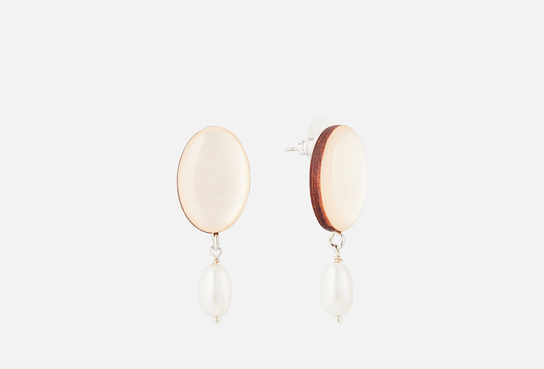 Изображение товара Серьги 11YOU Wood Elegance ellipse с жемчугом