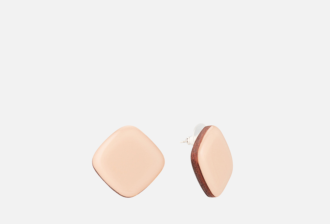 Изображение товара Серьги 11YOU Wood lozenges бежевые