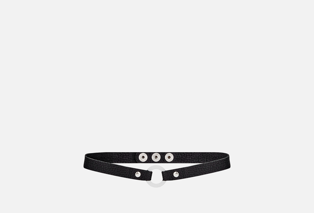 Изображение товара Чокер-браслет из натуральной кожи и органического стекла черный 11YOU