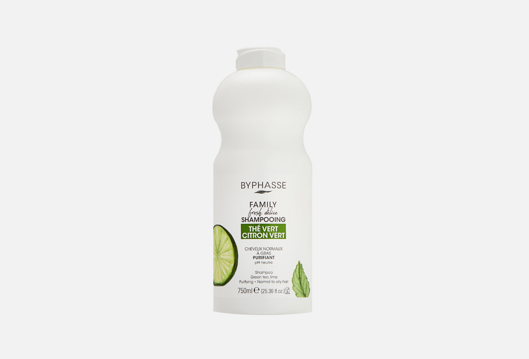 Шампунь для жирных волос BYPHASSE Green tea & lime 750 мл