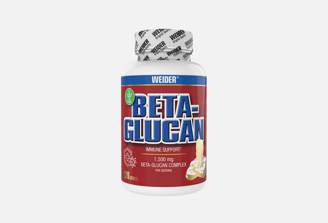 БАД для поддержки пищеварения WEIDER Beta-Glucan сахаромицеты, инулин 120 шт летофарм бета аланин капс 650мг 120