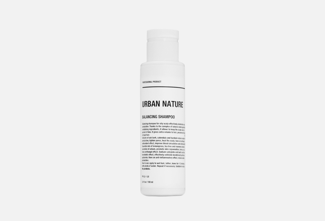 Балансирующий шампунь для волос URBAN NATURE Balancing 100 мл urban nature professional kit balancing