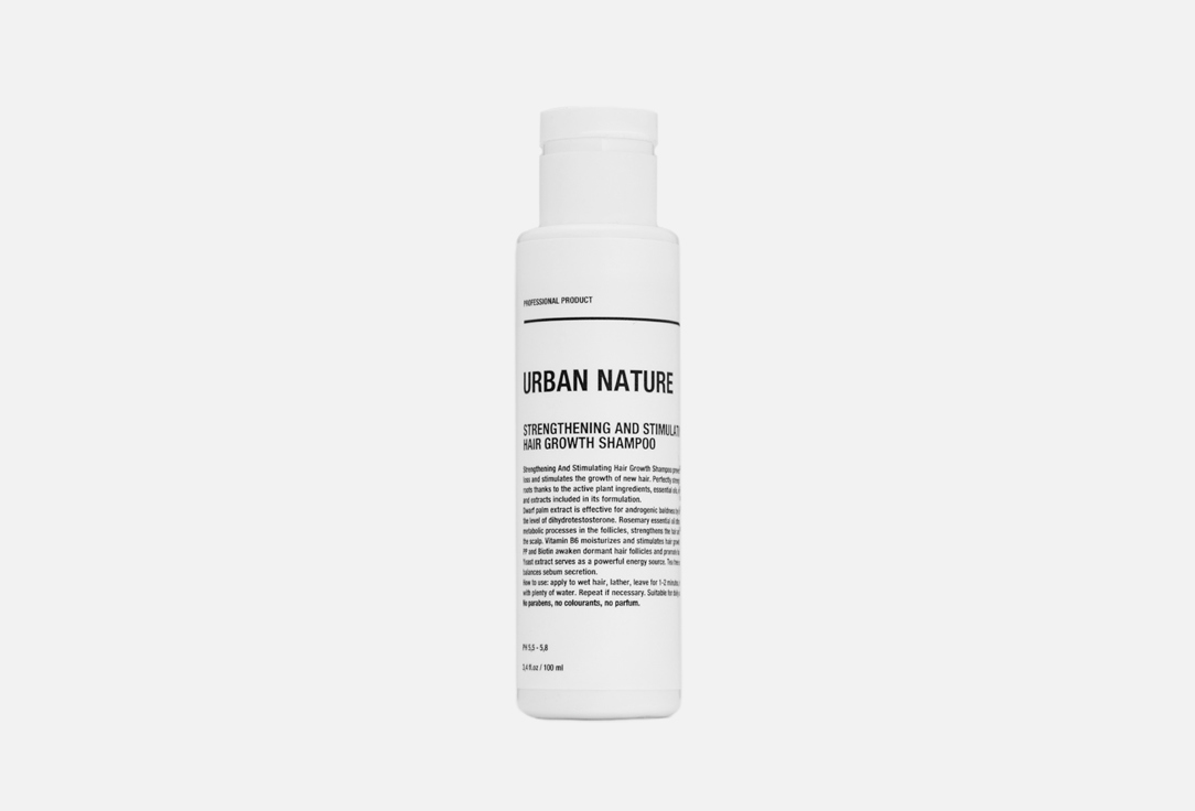 цена Укрепляющий шампунь для волос URBAN NATURE Strengthening and stimulating 100 мл