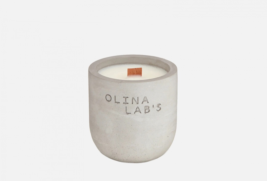 Свеча ароматическая в бетонном стакане OLINALAB'S Oud wood 200 мл oud saphir одеколон 200мл