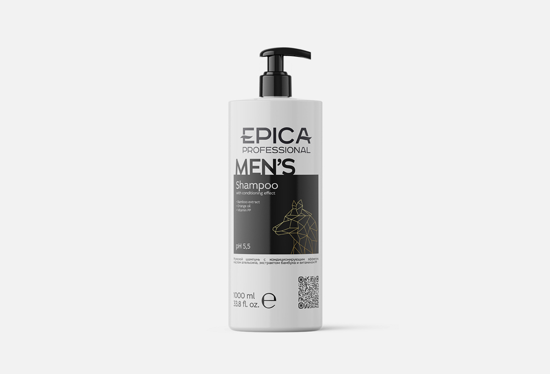 Шампунь для волос EPICA PROFESSIONAL Shampoo for men 1000 мл шампунь для волос epica professional шампунь для глубокого очищения волос pure solution