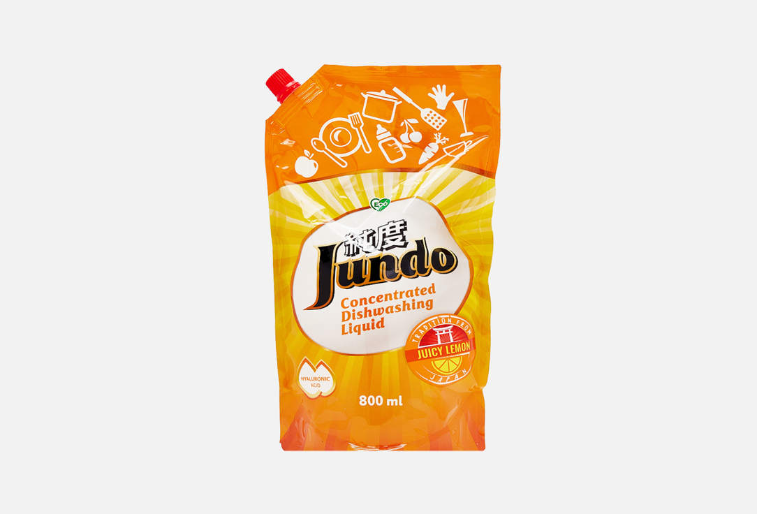 Гель для мытья посуды JUNDO Juicy Lemon 800 мл бытовая химия jundo гель для мытья посуды green tea with mint 5 л