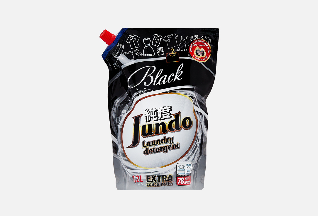 Гель для стирки JUNDO Black 1200 мл гель для стирки чёрного белья концентрированный jundo black 1 л
