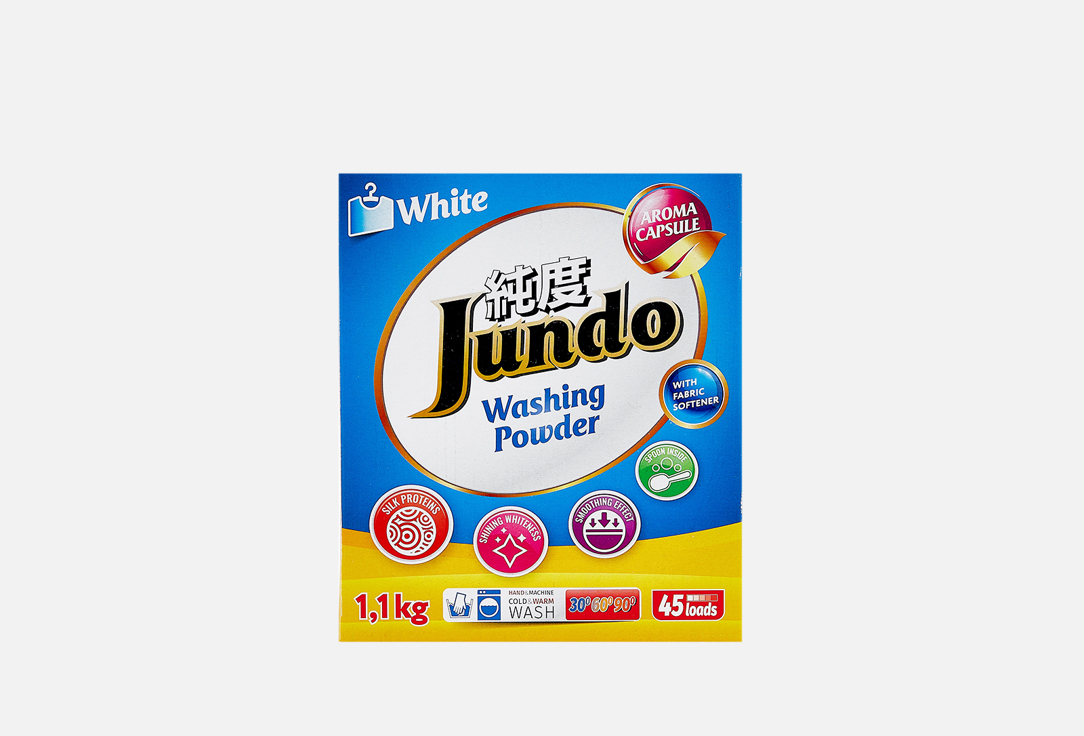 Стиральный порошок JUNDO Для белого белья, 2 в 1 1100 г стиральный порошок jundo aroma capsule 2 в 1 110 г