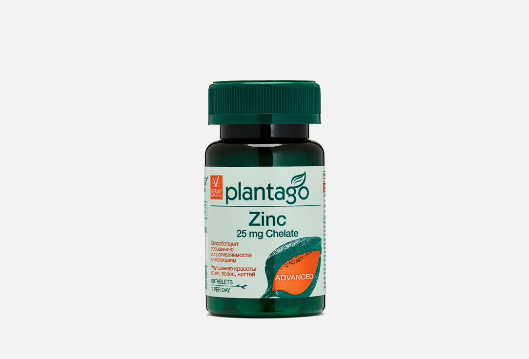 БАД PLANTAGO Zinc 25 mg Chelate 60 шт
