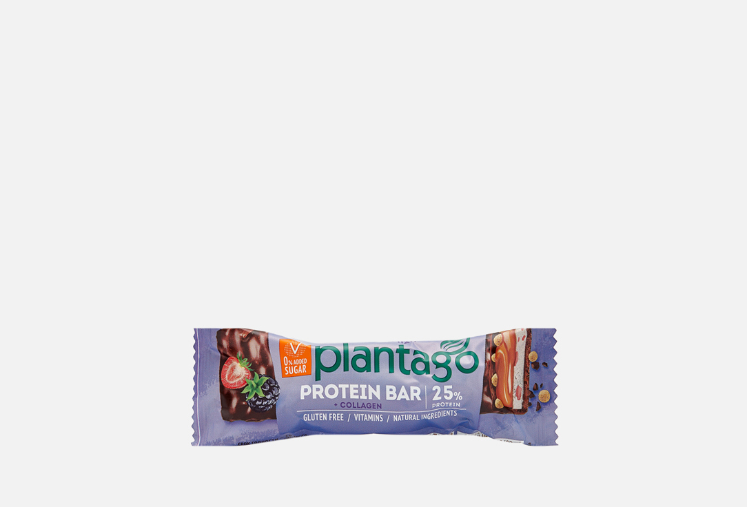 Протеиновый батончик PLANTAGO Ягодный пай 1 шт протеиновый батончик plantago двойной шоколад 40 шт
