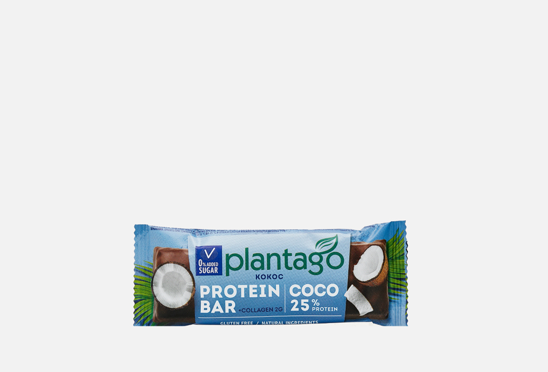 Протеиновый батончик PLANTAGO Кокос 1 шт протеиновый батончик plantago миндаль кокос мёд 40 гр
