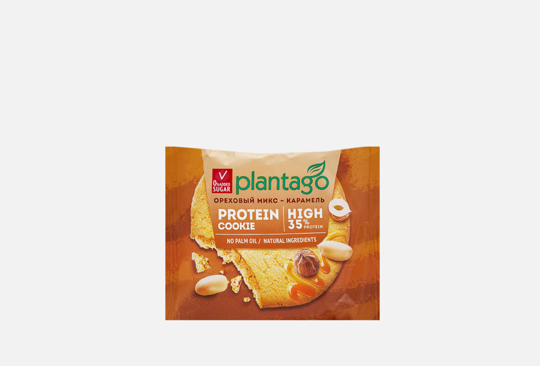 Протеиновое печенье PLANTAGO Ореховый микс-Карамель 1 шт протеиновое печенье plantago двойной шоколад 1 шт