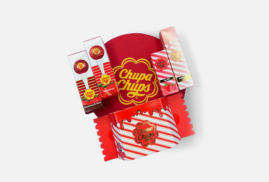 chupa chups juicy jam box Подарочный набор косметики для лица, глаз и губ CHUPA CHUPS Strawberry Dream Box 5 шт