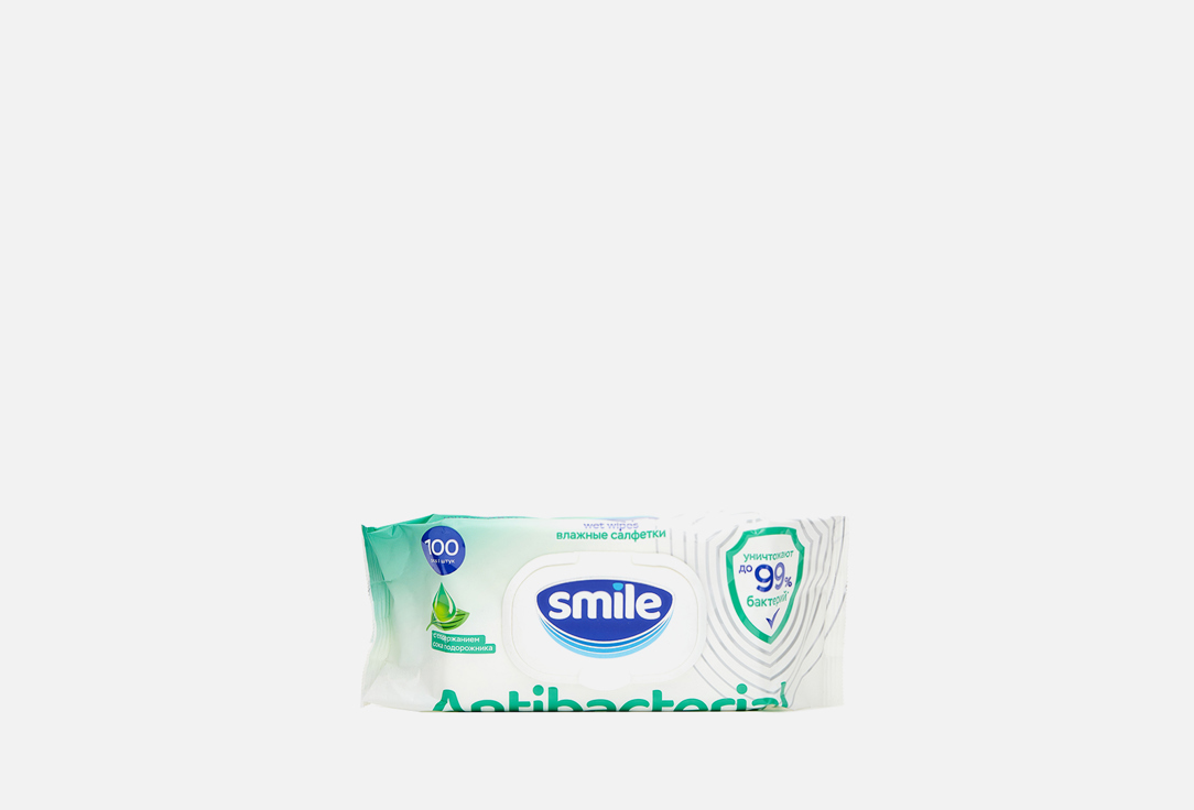 Влажные салфетки SMILE Антибактериальные с подорожником 1 шт основной уход за кожей smile wonderland влажные салфетки с подорожником antibacterial