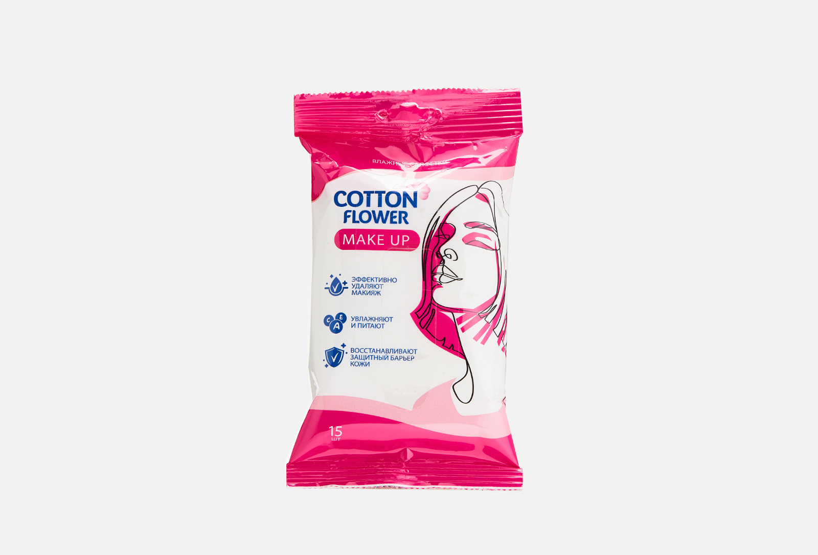 Cotton Flower Влажные салфетки для снятия макияжа 1 шт — купить в Москве