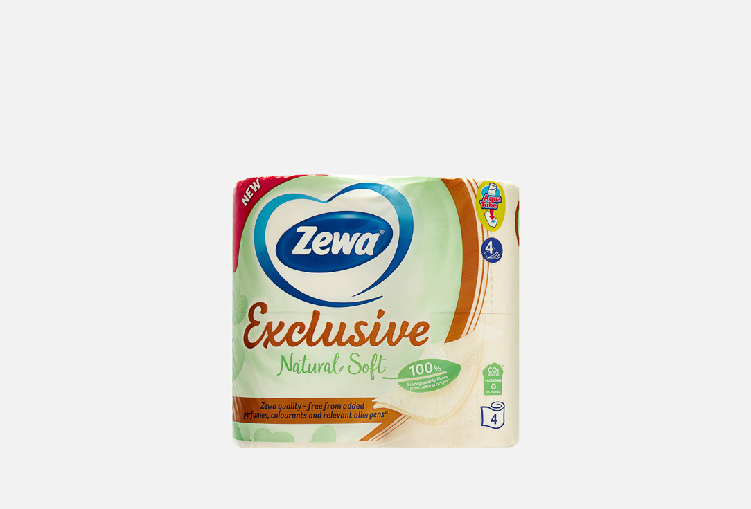Изображение товара Туалетная бумага Zewa Natural soft, 4 слоя