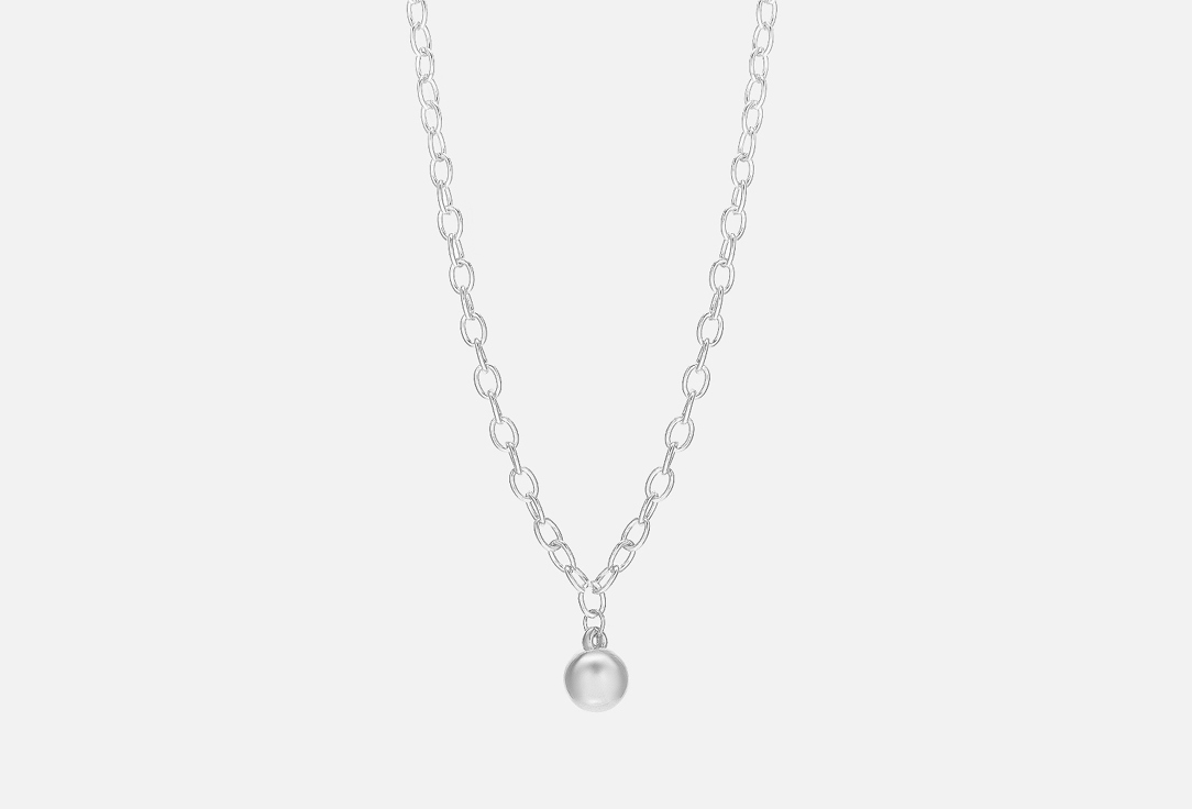 Изображение товара Подвеска RINOVA шарик серебристая с крупными звеньями и замком карабин