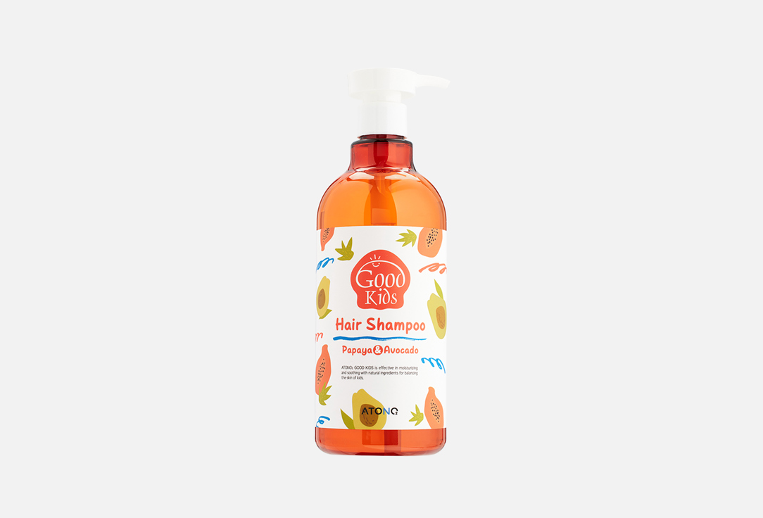 детский гель шампунь для купания atono2 oxygen bath Детский шампунь для волос ATONO2 Good Kids Hair Shampoo Papaya & Avocado 500 г