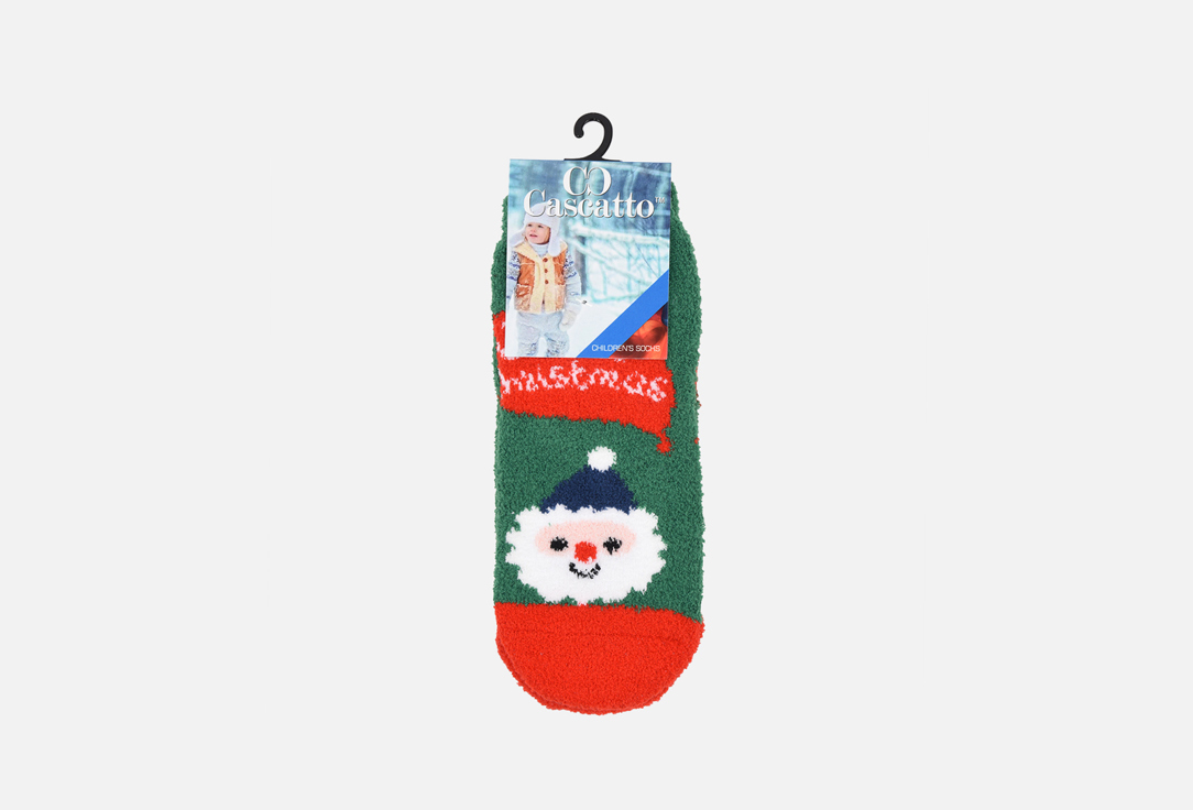 Носки CASCATTO Дед Мороз, зелёный новогодние мужские носки е34 дед мороз 3шт белый зелёный 27