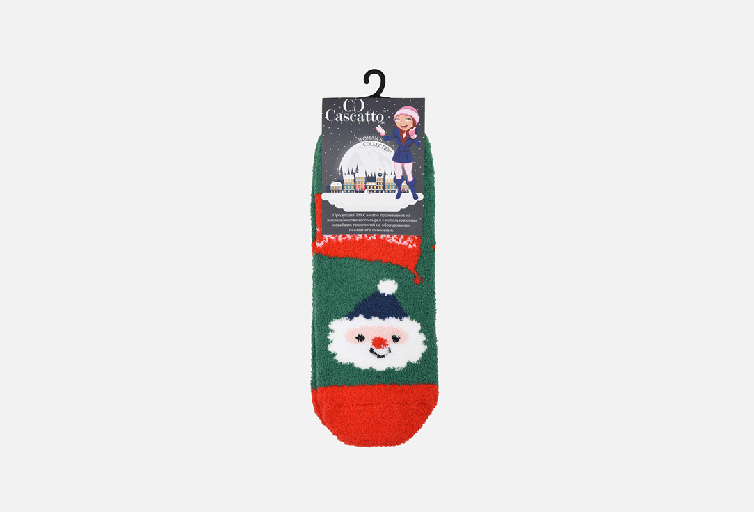 Носки CASCATTO Дед Мороз, зелёный новогодние мужские носки е34 дед мороз 3шт белый зелёный 27